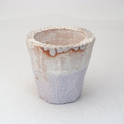 陶器製（２号ポット相当）　多肉植物の欲しがる植木鉢 AAMc-3784パープル 1枚目の画像