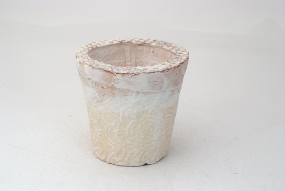 陶器製（２号ポット相当）　多肉植物の欲しがる植木鉢 AAMc-3786イエロー 1枚目の画像