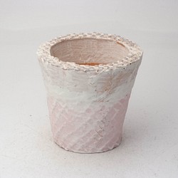陶器製（２号ポット相当）　多肉植物の欲しがる植木鉢 AAMc-3787ピンク 1枚目の画像