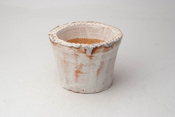陶器製（2.5号ポット相当）　多肉植物の欲しがる植木鉢 SMS-3816 1枚目の画像