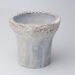陶器製　多肉植物の欲しがる植木鉢 ICMcd-stone-6220ブルー 1枚目の画像