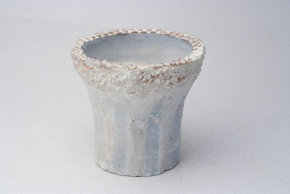 陶器製　多肉植物の欲しがる植木鉢 ICMcd-stone-6220ブルー 1枚目の画像