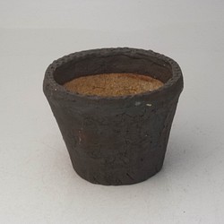 陶器製（3号ポット相当）　多肉植物の欲しがる植木鉢 OPMc-6421ブラック 1枚目の画像