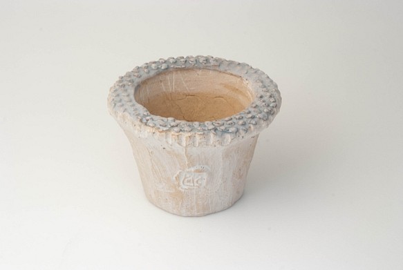 陶器製（２号ポット相当）pots鉢 AAScd-7628ブルー 1枚目の画像