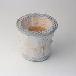 陶器製　多肉植物の欲しがる植木鉢 ICSc-8116ブルー 1枚目の画像