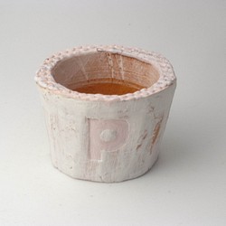 陶器製（2号ポット相当）多肉植物の欲しがる植木鉢 PSc-8212ピンク 1枚目の画像