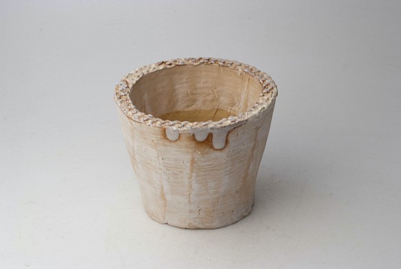 陶器製（3号ポット相当）多肉植物の欲しがる植木鉢 SMM-8843 1枚目の画像