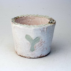 陶器製（2号ポット相当）多肉植物の欲しがる植木鉢 PSc-1535グリーン 1枚目の画像