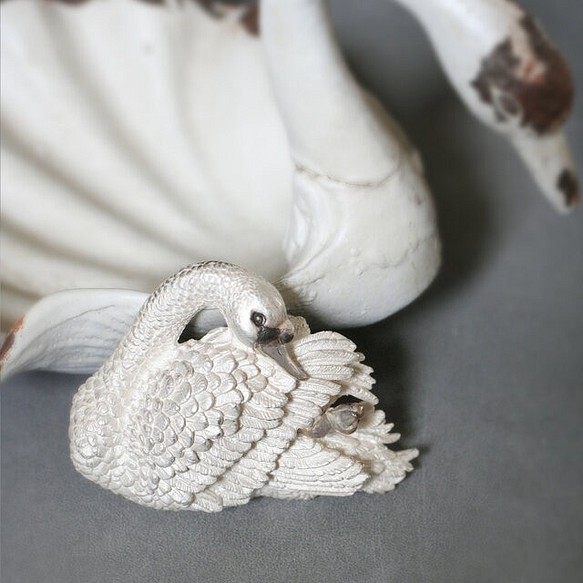 白鳥(White・Swan)のブローチ SV925 1枚目の画像