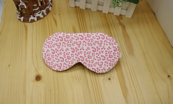 ピンクヒョウプリント調節可能な睡眠マスクギフトバッグ睡眠マスク 1枚目の画像
