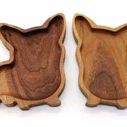 微森林．十月旺．原木侍餐盤．汪星人造型．胡桃木 第1張的照片