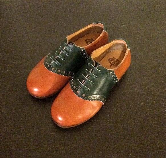 【受注制作】イタリアからハンドメイド子供靴　saddle  14.5-16.5cm 1枚目の画像