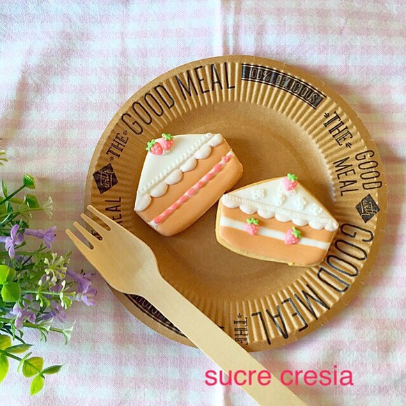 ショートケーキのアイシングクッキー♡ 1枚目の画像