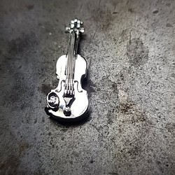 銀製 小提琴項鍊(也可訂製胸針) 第1張的照片