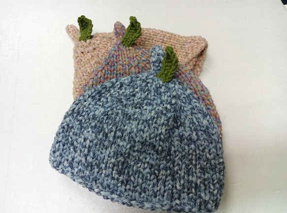 布莉安娜手作織物/小葉子造型毛帽/手工設計帽 第1張的照片