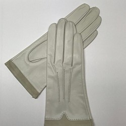 革手袋 [61] オフホワイト×シルバーステッチ 1枚目の画像