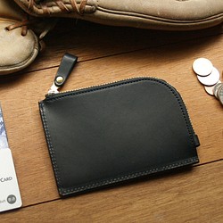 Leather Coin Purse - Gentle Black 1枚目の画像