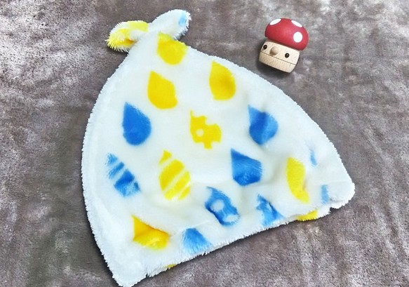 毛巾帽滴藍色×黃色 第1張的照片