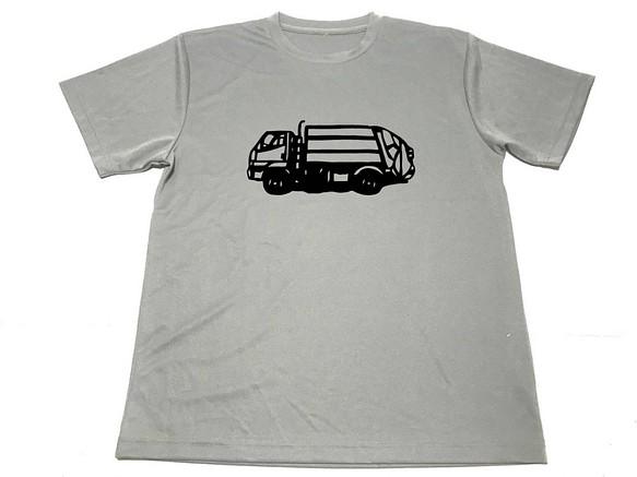 グレー パッカー車 ゴミ収集車 ドライ Tシャツ 切り絵 働く車 グッズ Tシャツ カットソー ５つ星 ドライｔシャツ Tuge9999 通販 Creema クリーマ ハンドメイド 手作り クラフト作品の販売サイト