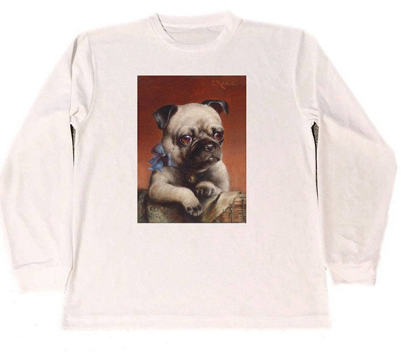 カール ライヒュルト ドライ Tシャツ 名画 絵画 アニマル アート 動物 グッズ 犬 パグ イヌ ロング ロン