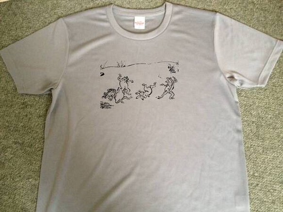 鳥獣戯画 ドライTシャツ ウサギ カエル 1枚目の画像