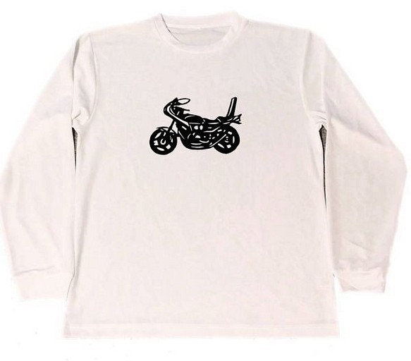 ロケットカウル ドライ ロング Tシャツ ロンT 白 バイク グッズ 旧車 T