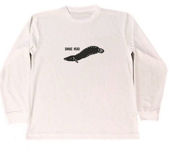 雷魚　ドライ　Tシャツ　ライギョ　切り絵　釣り　グッズ　ロングTシャツ　ロンT 1枚目の画像