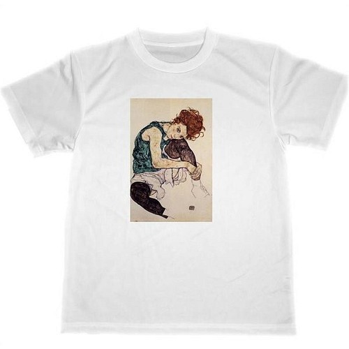 エゴン・シーレ 裸体の女 ドライ Tシャツ 名画 絵画 グッズ