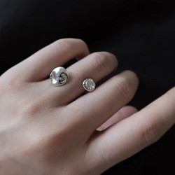 925純銀 圓原焠 開口式 指間戒 戒指 第1張的照片