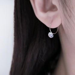 925純銀 赫基蒙水晶 閃靈鑽 細緻圈圈 耳環 一對 第1張的照片