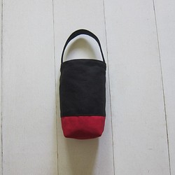 簡約輕便 飲料袋 / 水壺袋 / 小提袋 (黑+紅) 第1張的照片