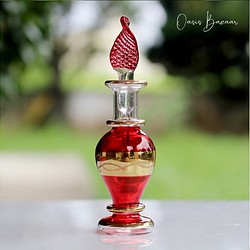 ［ミニサイズ］エジプトガラス香水瓶 パフュームボトル アロマオイル レッド 1枚目の画像