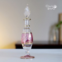 《SALE！》GOLD［Sサイズ］エジプトガラス香水瓶 パフュームボトル アロマオイル ピンク