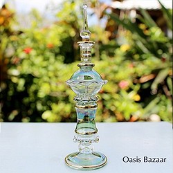 22K GOLD［MSサイズ］エジプトガラス香水瓶 パフュームボトル アロマオイル グリーン 1枚目の画像
