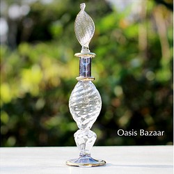 GOLD［Sサイズ］エジプトガラス香水瓶 パフュームボトル アロマオイル ブルー 1枚目の画像