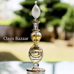 22K GOLD［MSサイズ］エジプトガラス香水瓶 パフュームボトル アロマオイル イエロー 1枚目の画像