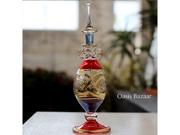 22K GOLD［MSサイズ］エジプトガラス香水瓶 パフュームボトル アロマオイル ミックス 1枚目の画像