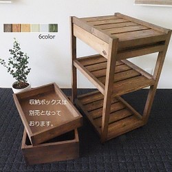 天然木製 スライド引き出しのストッカー　キッチンワゴン/キッチンストッカー/収納棚 1枚目の画像