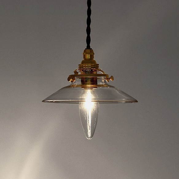 咲紀 様 オーダー依頼作品 Mini Glass Shade Lamp（BK）コード長110cm 1枚目の画像