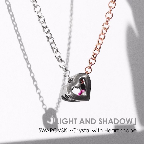 項鍊心臟對象~~~的“光影”的施華洛世奇水晶和鈦~~~ 第1張的照片