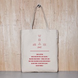 1day1bag Wash Care Label Canvas Tote Bag - 3 color & 2 size 1枚目の画像