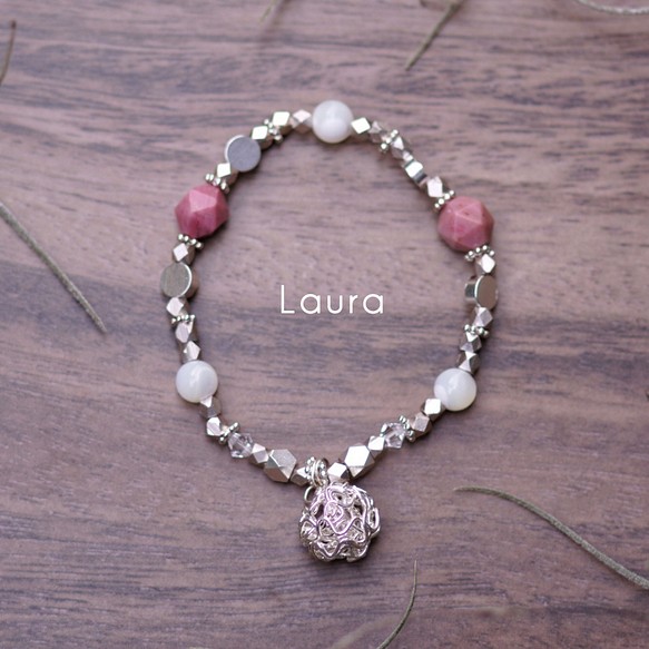 Laura | バレンタイン限定 プレゼント 半貴石真鍮ブレスレット Valentine's Day bracelet 第1張的照片