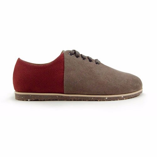 Two Tone Lace-up Shoes M1105A GreyBurgundy 第1張的照片