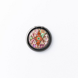 天然貝殼★淡粉色摩洛哥瓷磚（智能手機環/沙坑環）|螺螄粉藝術|360度旋轉 第1張的照片