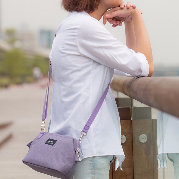 CARO簡約薰衣草紫色側背包中包兩用微單相機包 第1張的照片