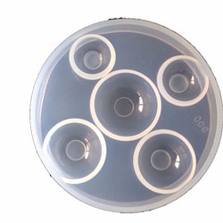 シリコンモールド 高透明タイプ 5穴 半球 （大） 型 ビー玉 シリコンモールド 1枚目の画像