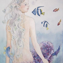 人魚の末娘 原画 透明水彩 1枚目の画像