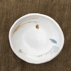 野鳥小皿　ルリビタキ 1枚目の画像