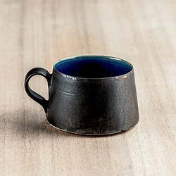 【夜幕星河】寶藍結晶+曜黑雙釉 薄胎茶/咖啡杯 (矮款) 第1張的照片