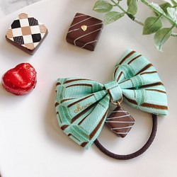 お菓子なチョコレートリボンヘアゴム 1枚目の画像